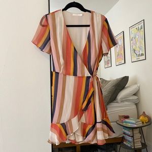 Lush striped wrap dress